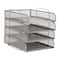 Mind Reader Stackable Paper Tray, Desktop Organizer, File Storage, Office, Metal Mesh, 4 Pcs., SIlver